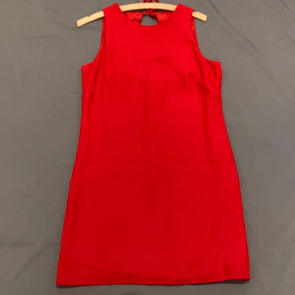 Red mini dress with small back cutout